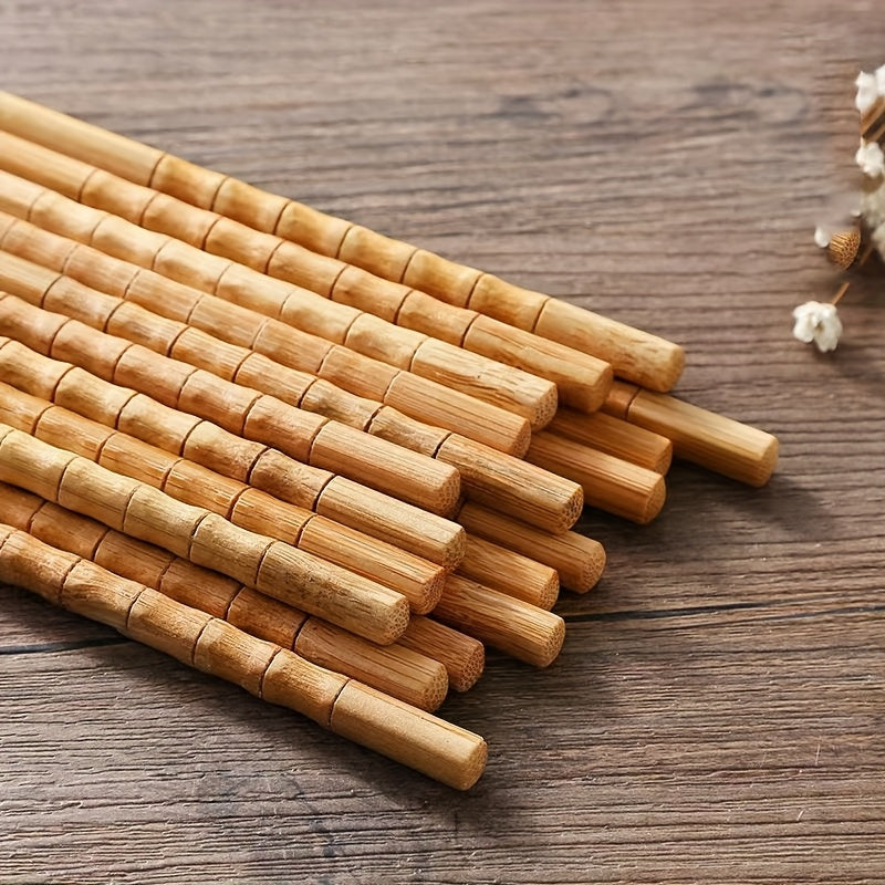 10 Pairs of Household Wooden Chopsticks, Reusable