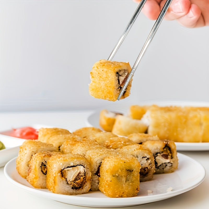 5 Pairs Striped Hollow Stainless Steel Chopsticks, 304 Non-Slip Lightweight Cutlery with 13 Grip Grooves, Reusable, Dishwasher Safe for Home, Restaurants, Parties & Holidays