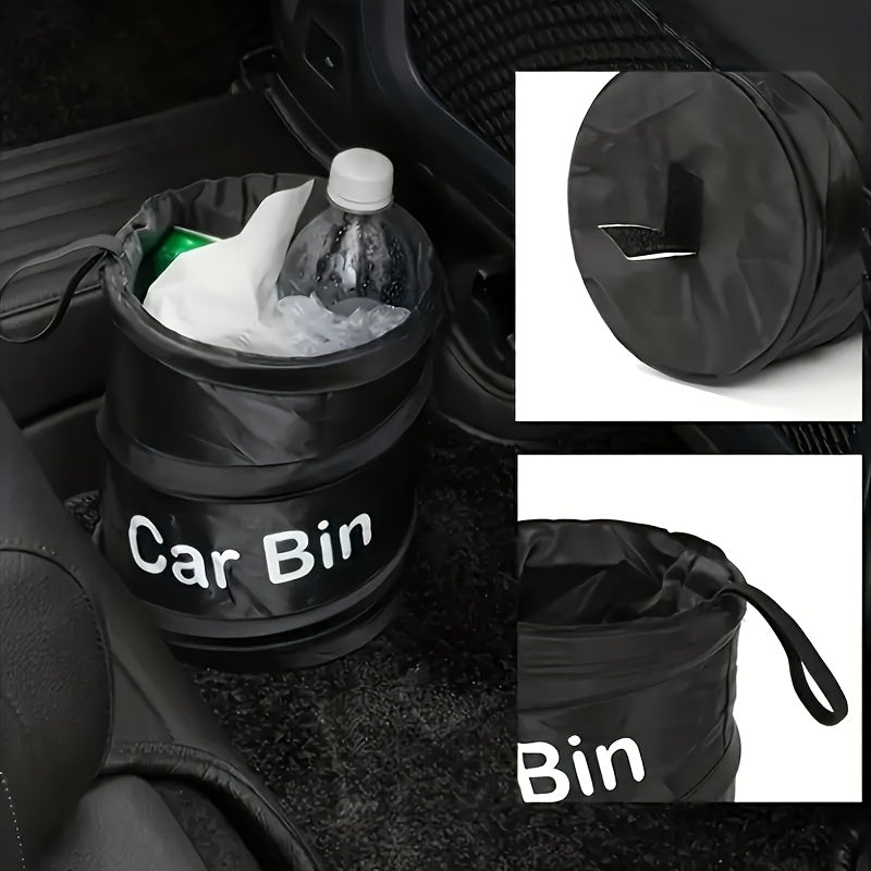 Foldable Portable Trash Can - Durable Polyamide, Leak-Proof Design, Ideal for Vehicles, Home & Office Use - Must-Have for Travel and Camping, Travel Essentials|Compact Trash Can|Secure Closure