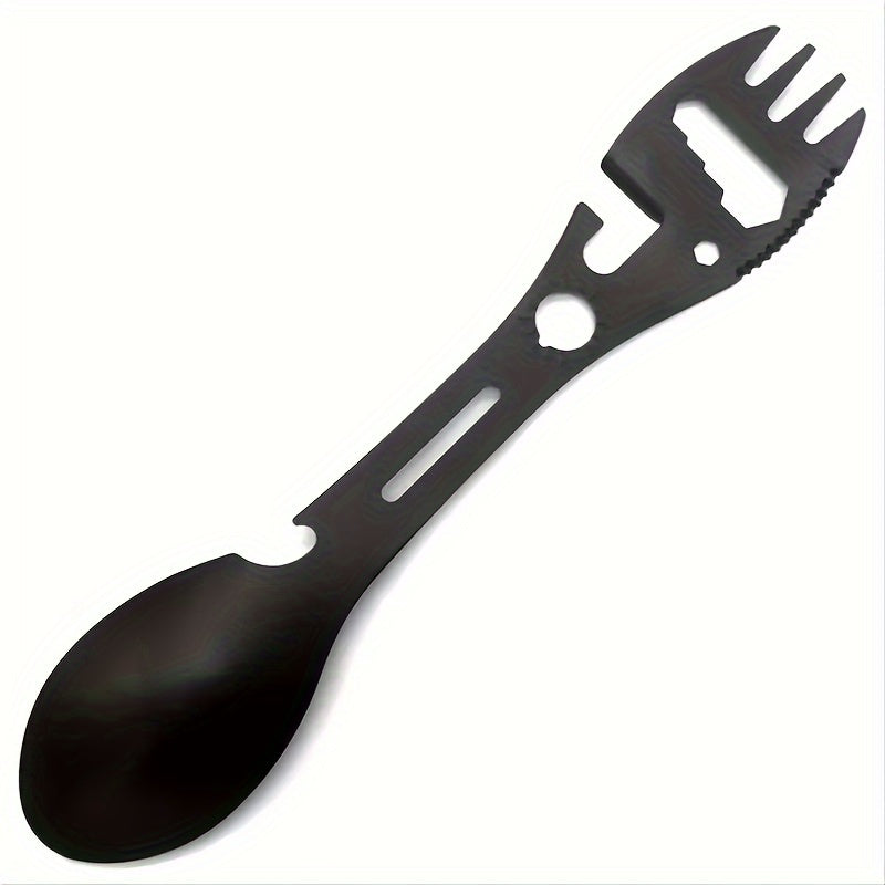 10-in-1 Multifunctional Camping Spork, Stainless Steel Spoon Fork, with Cutter Jar Opener Wrench, for Kitchen Outdoor Hiking Backpacking Accessories, for Restaurant