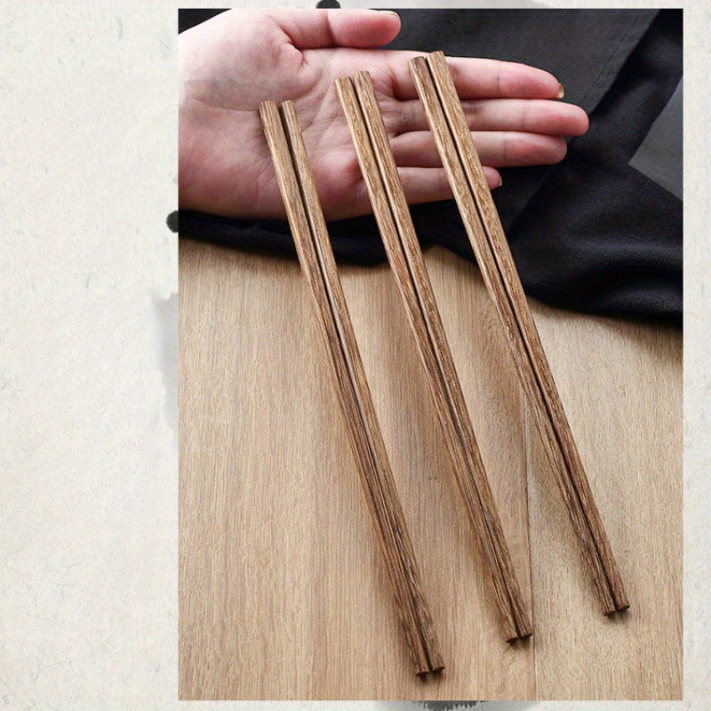 10 Pairs Gift Box Chicken Wing Wooden Chopsticks Home Use Unvarnished and Unwaxed Healthy Chopsticks Chinese Round Head Wooden Chopsticks
