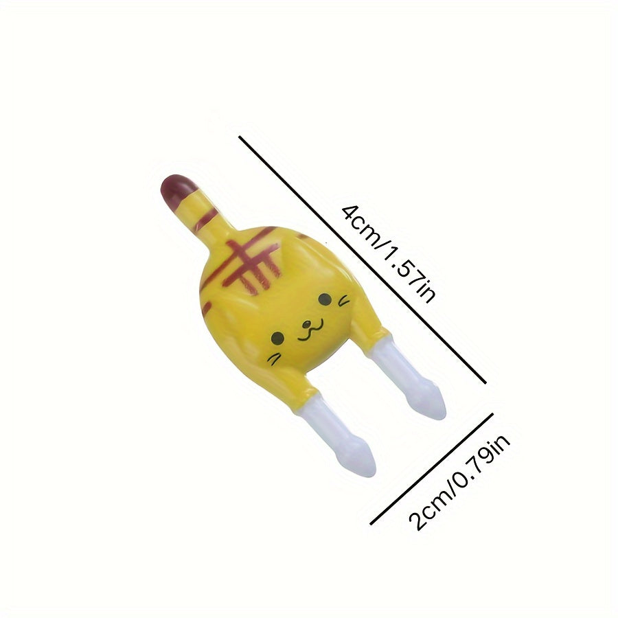 7pcs Cute Mini Animal Food Forks - Reusable Plastic Cat & Dog Designs for Snacks, Fruits, Bento Lunch Boxes - Perfect for Pet-Themed Parties, Birthdays, Pool Gatherings - No Batteries Required