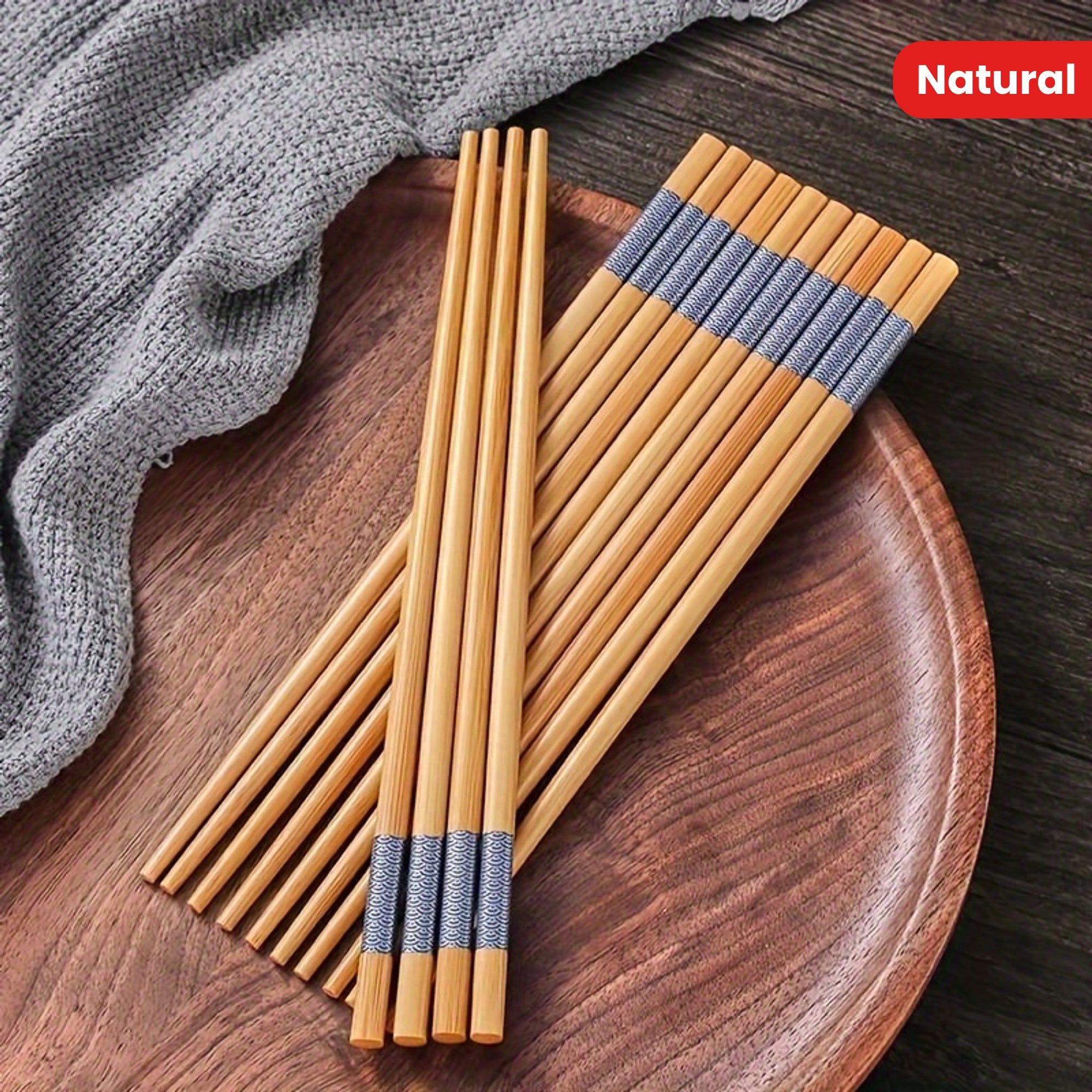 10 Pairs of Bamboo Printed Chopsticks, Reusable Long Chinese Chopsticks, Tableware, Natural and Healthy Restaurant, Gourmet, Noodles, Kitchen Accessories, Halloween, Christmas