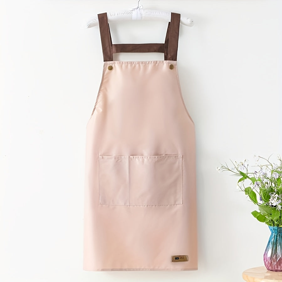 One piece set of simple and oil draining household apron