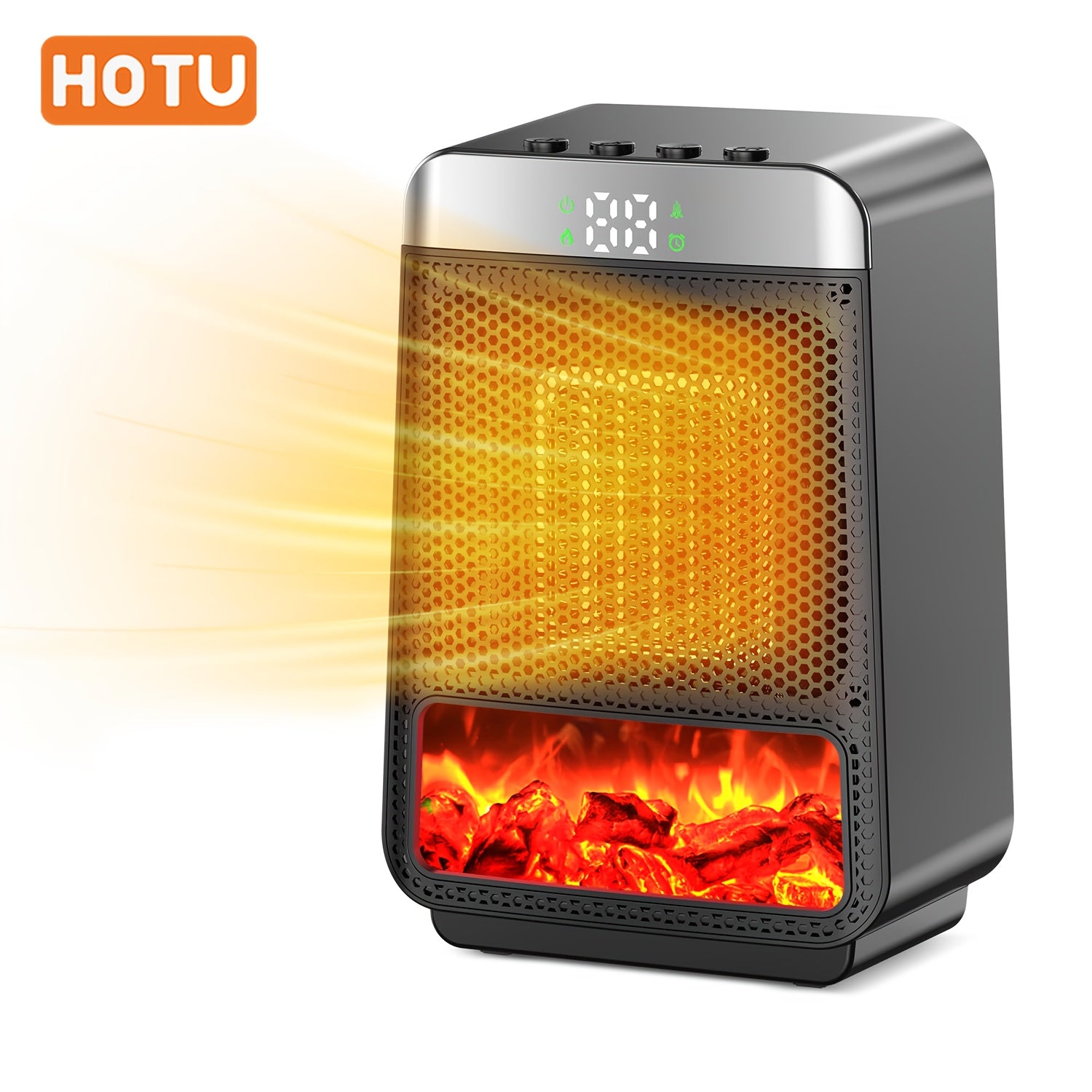 Electric Fireplace Heater for Indoor Use, 1500W Space Heater Fireplace with 3D LED Flame, Double Safety Protection, Portable Fireplace Heater for Home Office Christmas Decoration