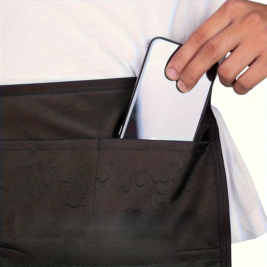 One versatile gardening apron, a handy tool for garden tasks and barber shears storage. Suitable for teachers, attendants, and lawn care. Made of durable, tear-resistant polyester with an adjustable tool belt and large pockets