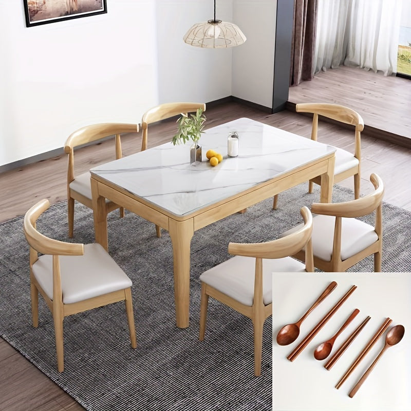 2pcs Set Japanese Wooden Spoon & Chopsticks - Long Handle, Portable Tableware for Couples and Students