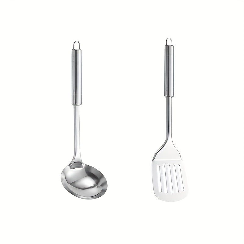 YUHUPHYLLIC Stainless steel kitchen utensils, multi-purpose cooking tools, including soup spoons and spatulas, suitable for home, restaurants, restaurants, home cooks essential cooking tools