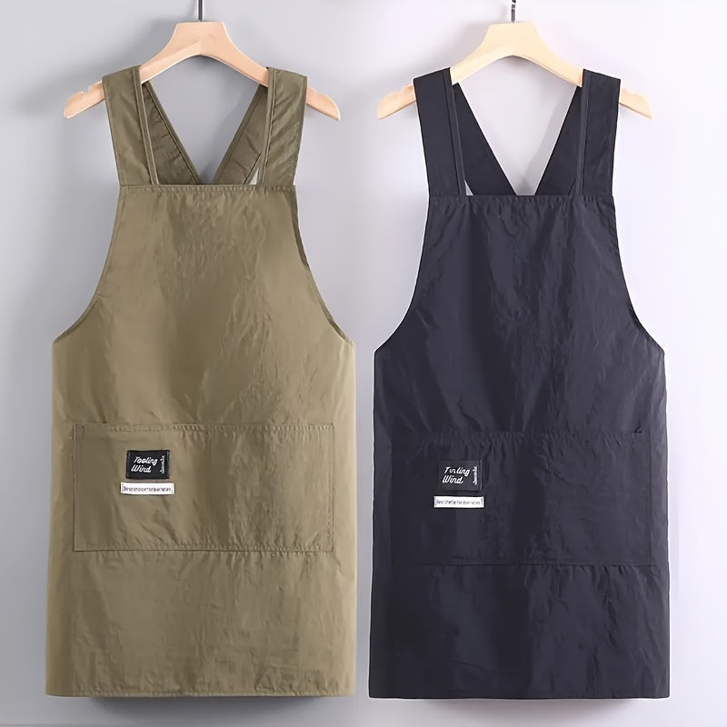 New Style Cross-Back Sleeveless Apron, Simple Home Kitchen Cooking Workwear, Specially Designed for Restaurant Use, Chef'S Apron.