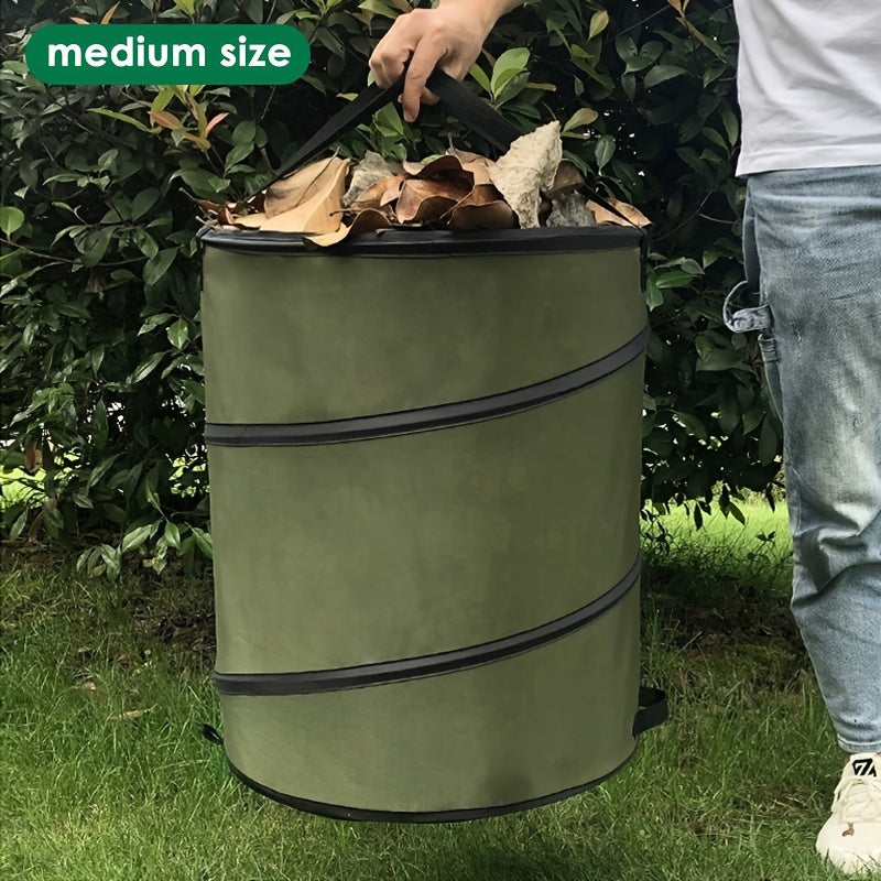 Car mounted pop-up trash bin, outdoor camping folding trash bin, leak proof Oxford cloth handle bin, portable camping picnic storage bin, large folding bag, garbage bag