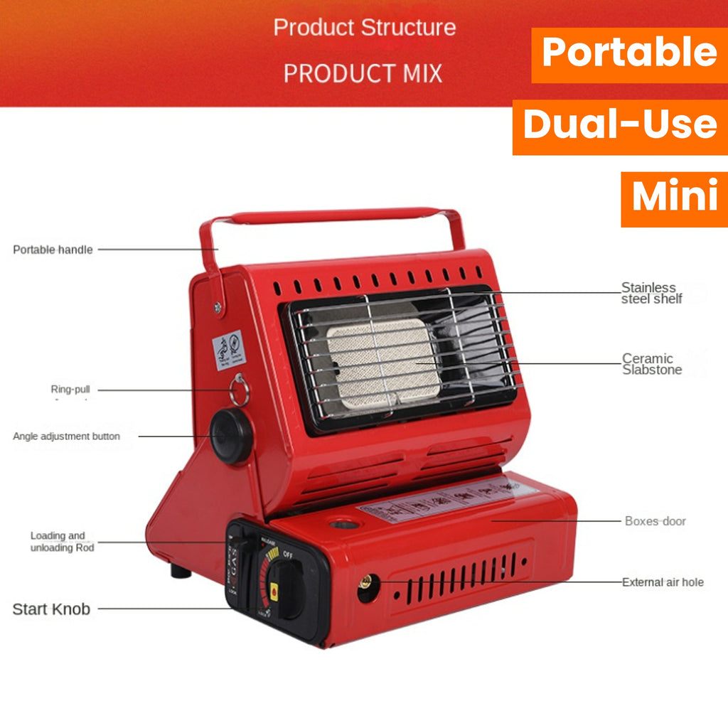 Stay Warm Outdoors with this Portable Dual-Use Liquefied Gas Mini Tent Heater Fireplace!