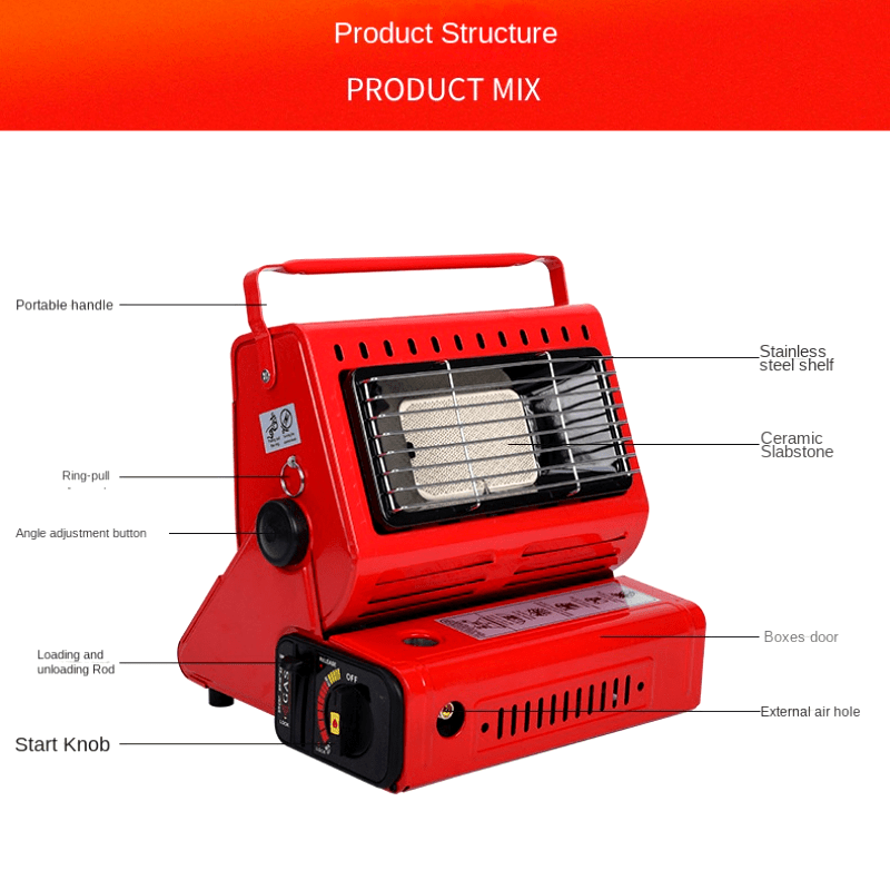 Stay Warm Outdoors with this Portable Dual-Use Liquefied Gas Mini Tent Heater Fireplace!