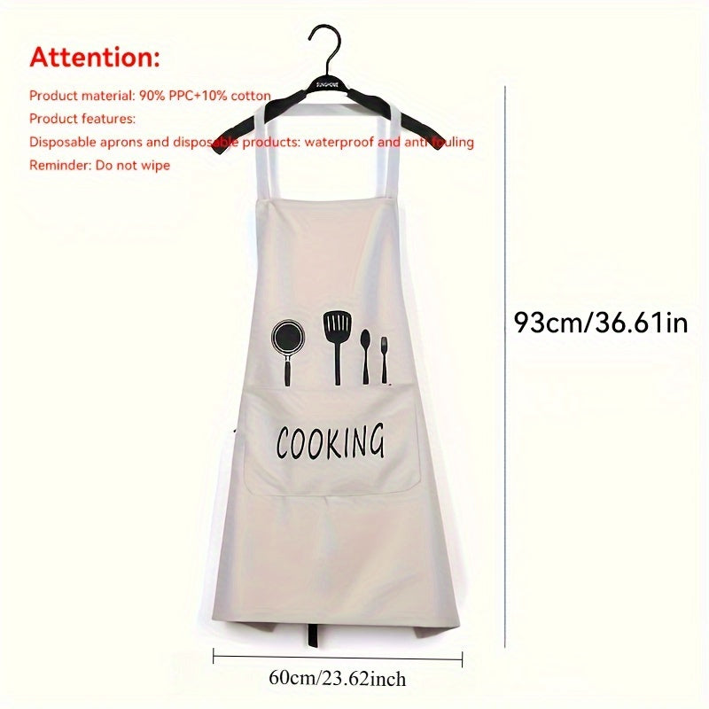 Premium Waterproof & Oil-Proof Apron with Chef Pockets - Stain Resistant, Easy Clean, Adjustable Neck Strap for Men & Women Ideal for Cooking & Restaurant Use, Waterproof Apron