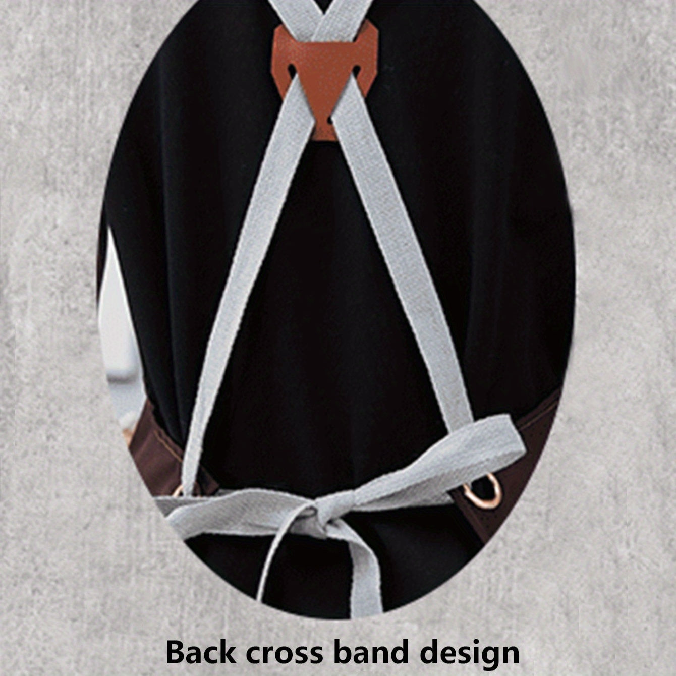 Unisex Canvas Cross-Back Apron with Adjustable Shoulder Straps and Large Pockets for Kitchen Cooking