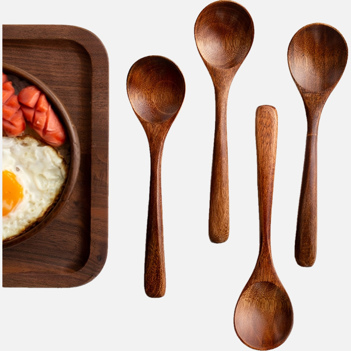 4pcs, Modern Reusable Wooden Spoons Set for Dinner, Coffee, Milk, and Dessert - Perfect for Parties and Kitchen Gadgets
