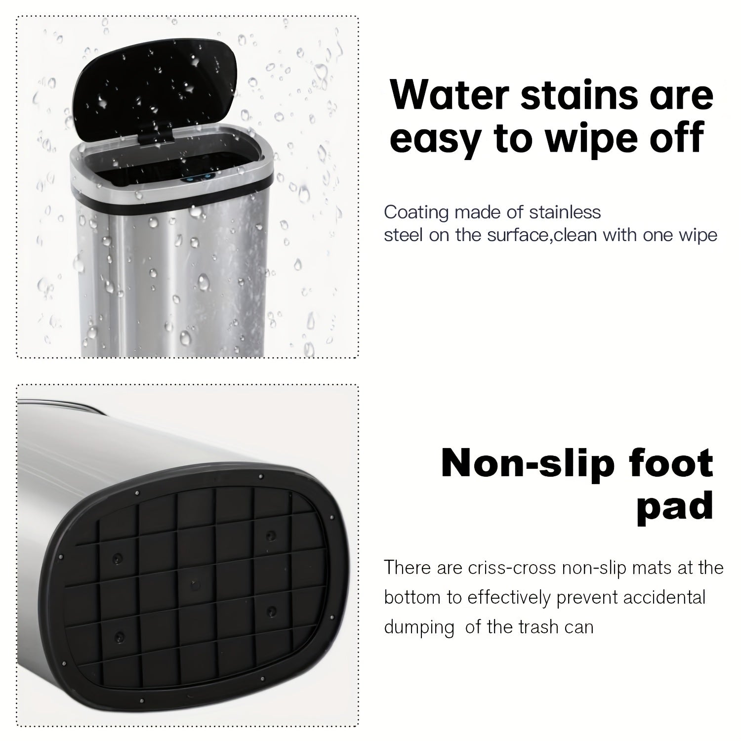 13 Gallon Trash Can Kitchen, Automatic Garbage Can Touchless Motion Sensor, Stainless Steel Trash Can With Lid Anti-Fingerprint Mute Designed, Waste Bin 50L For Office Bedroom Kitchen Indoor Trash Can