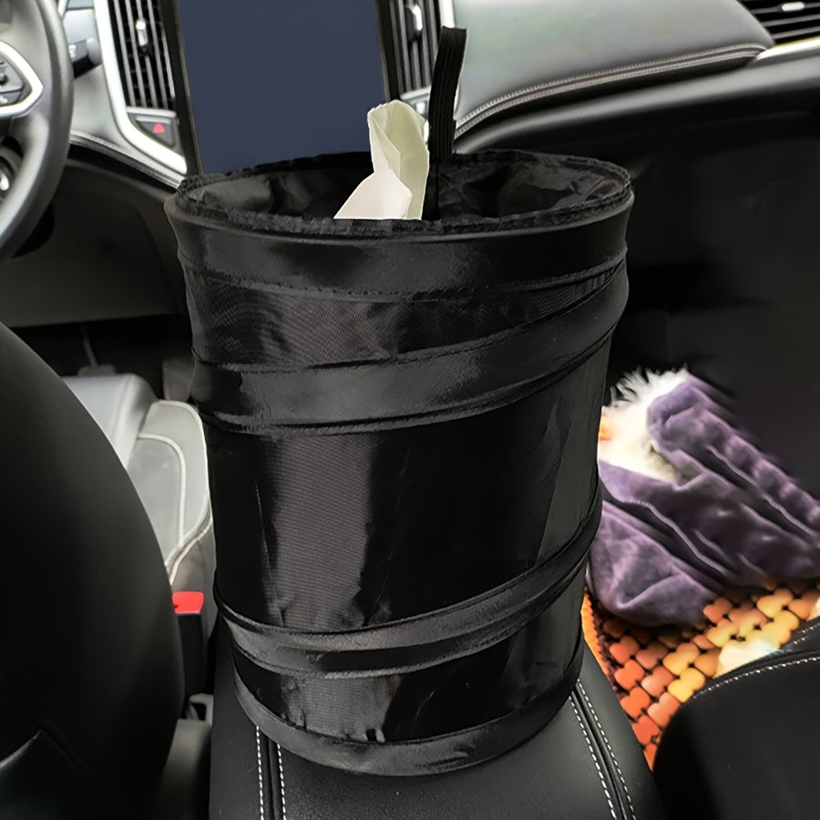 1PC Portable Folding Trash Can - Durable Polyamide Material, Leakproof, Hangable Design for Cars, Home, Office - Essential for Travel and Camping