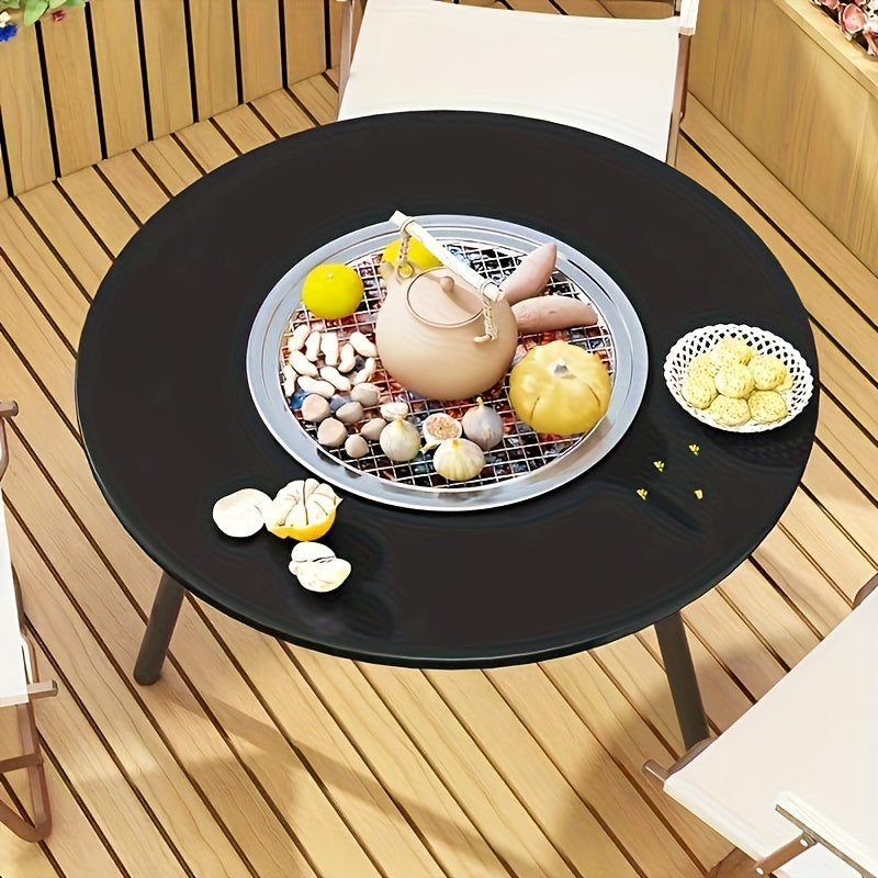 EmberLuxe Pro Outdoor Fireplace System - 3-in-1 Smokeless Combustion Technology Fireplace Table with Removable Grill\u002FTea Warmer, Aerospace Grade Alloy Frame and Spill Protection Drip Management for Camping\u002FPatio\u002FWindow Parties