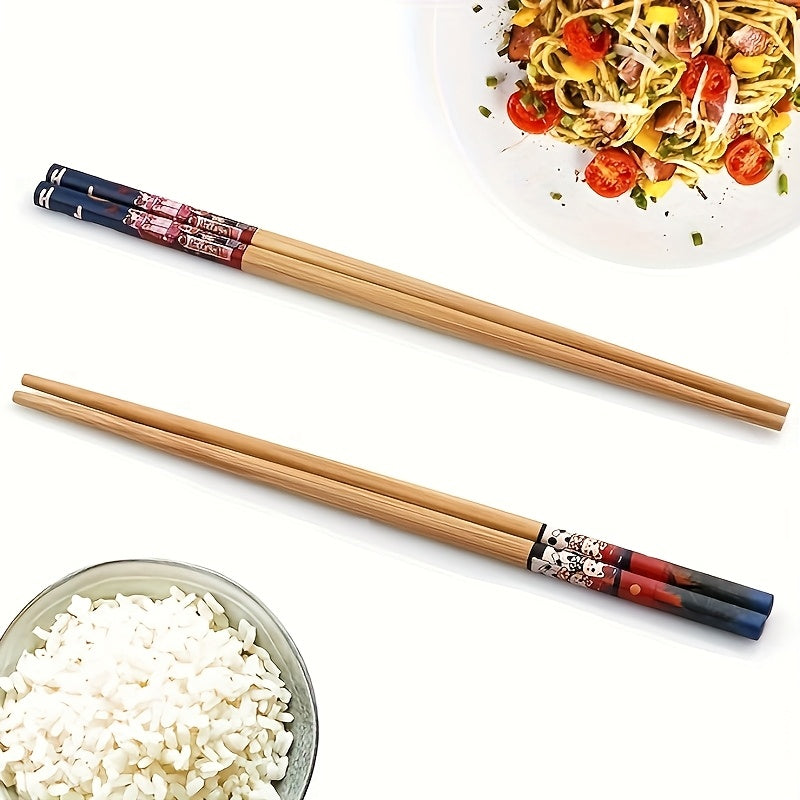 5 Pairs of Natural Bamboo Chopsticks Suitable for Sushi, Noodles, And Rice from Japan And Korea, One Pair Per Person, Traditional Chinese Chopsticks, Perfect for Kitchen And Restaurant Use, Gift Box Included.